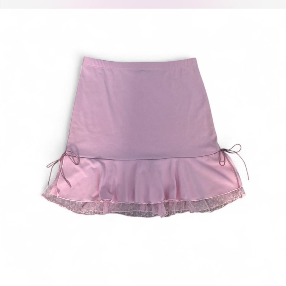 Vintage made in the USA Jubi tiered midi skirt with ribbon detail